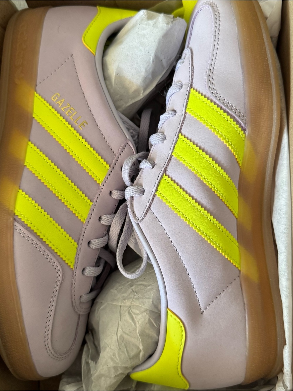 Adidas Gazelle Indoor lavender neon yellow